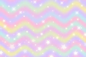 regnbåge bakgrund. mönster i pastell färger. vågig flerfärgad enhörning himmel med stjärnor och hjärtan. vektor