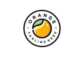 Orangenfrucht-Logo-Design-Vektorsymbol-Illustrationsdesign vektor