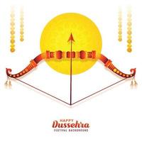 Lord Rama mit Pfeil, der Ravana im fröhlichen Dussehra-Design tötet vektor
