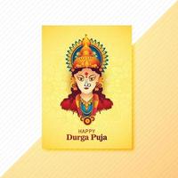 glückliches durga puja indien festival feiertagskartenillustration broschürendesign vektor
