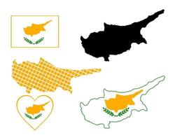 Karte von Zypern in verschiedenen Farben auf weißem Hintergrund vektor