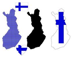 Karte von Finnland in verschiedenen Farben auf weißem Hintergrund vektor