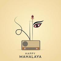 Lycklig mahalaya social media posta durga puja är största festival i väst bengal vektor