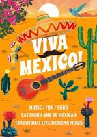 mexikanischer party-fiesta-flyer, mexiko-feiertagsplakat vektor
