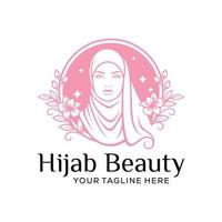 kvinnor hijab skönhet vektor logotyp mall