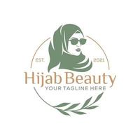 hijab mode logotyp vektor symbol