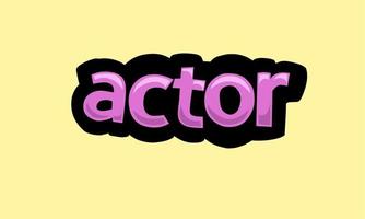 skådespelare skrivning vektor design på en gul bakgrund
