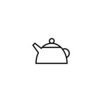 Speisen- und Getränkekonzept. modernes Gliederungssymbol und bearbeitbarer Strich. Vektorliniensymbol von Wasserkocher oder Teekanne vektor
