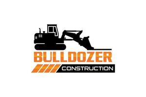 bulldozer logotyp mall vektor. tung utrustning logotyp vektor för byggföretag. kreativ grävmaskin illustration för logotyp mall.