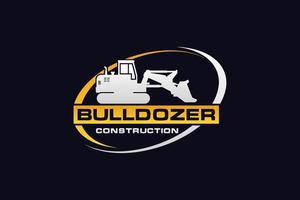 Bulldozer-Logo-Vorlagenvektor. Logo-Vektor für schwere Ausrüstung für Bauunternehmen. kreative baggerillustration für logo-vorlage. vektor