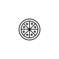 Speisen- und Getränkekonzept. modernes Gliederungssymbol und bearbeitbarer Strich. Vektorliniensymbol der Pizza vektor