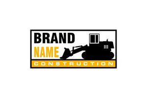 Bulldozer-Logo-Vorlagenvektor. Logo-Vektor für schwere Ausrüstung für Bauunternehmen. kreative baggerillustration für logo-vorlage. vektor
