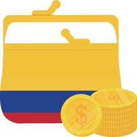 colombia flagga hand ritade, colombianska peso hand dragen vektor