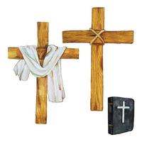 Aquarell Kreuz christliche ClipArt vektor