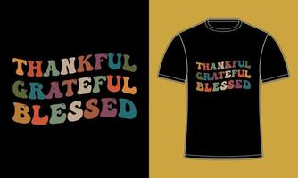 Fröhliches, dankbares Thanksgiving-T-Shirt-Design vektor