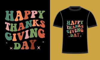 Fröhliches, dankbares Thanksgiving-T-Shirt-Design vektor