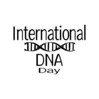 internationaler dna-tag, dna-spiralsilhouette für postkarten oder poster vektor
