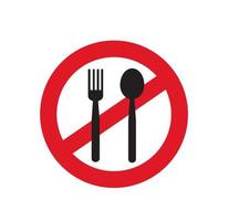 mat förbjuda tecken. vektor illustration