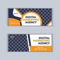 Banner-Design-Set für digitale Marketingagenturen, bestehend aus zwei professionellen Corporate-Business-Bannern, entwerfen moderne Cover-Banner-Layout-Vorlagen vektor