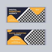 Banner-Design-Set für digitale Marketingagenturen, bestehend aus zwei professionellen Corporate-Business-Bannern, entwerfen moderne Cover-Banner-Layout-Vorlagen vektor