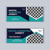 Banner-Design-Set für digitale Marketingagenturen, bestehend aus zwei professionellen Corporate-Business-Bannern, entwerfen moderne Cover-Banner-Layout-Vorlagen vektor