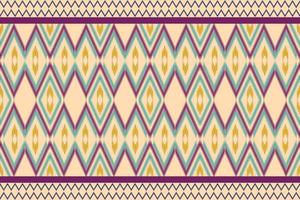 geometrisches ethnisches nahtloses muster ikat art stickereiartdesign für tapete, hintergrund, stoff, vorhang, teppich, kleidung, verpackung. vektor