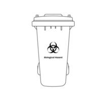 Abbildung des Symbols für Biohazard-Mülleimer auf weißem Hintergrund vektor