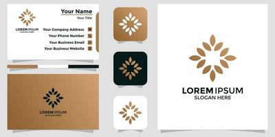 Logo-Design Blume und Branding-Karte vektor