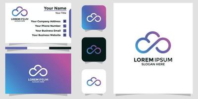 Cloud-Design-Logo und Branding-Karte vektor
