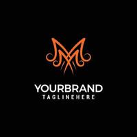 m Brief Logo Vektor Luxus auf schwarzem Hintergrund Design-Vorlage