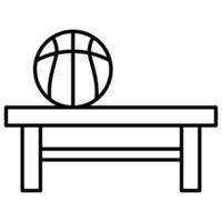 bänk, basketboll tema linje stil ikon vektor