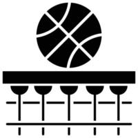 Basketballkorb, Basketball-Thema solide Stilikone vektor