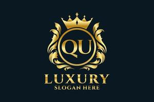 Royal Luxury Logo-Vorlage mit anfänglichem qu-Buchstaben in Vektorgrafiken für luxuriöse Branding-Projekte und andere Vektorillustrationen. vektor