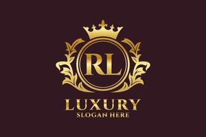 Royal Luxury Logo-Vorlage mit anfänglichem rl-Buchstaben in Vektorgrafiken für luxuriöse Branding-Projekte und andere Vektorillustrationen. vektor