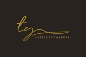 anfängliches ty-buchstabe-signatur-logo-vorlage elegantes design-logo. hand gezeichnete kalligraphiebeschriftungsvektorillustration. vektor