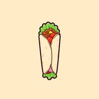 kebab tortilla insvept vektor illustration isolerat