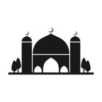 Moschee mit Silhouettenillustration mit zwei Türmen vektor