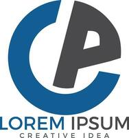 cp modernes Logo-Design mit Buchstaben. vektor