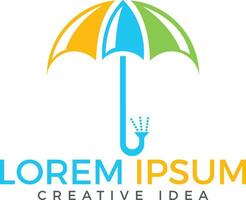 utveckling kreativ paraply logotyp design. vektor