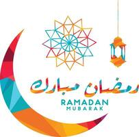 Ramadan Mubarak-Vektor-Logo-Design. Design für muslimischen Ramadan-Urlaub. Vektor arabischer Feiertagshintergrund.