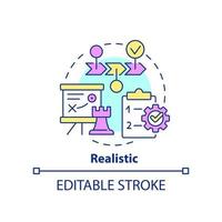 realistisk begrepp ikon. lämplig syn. nyckel element av företag planen abstrakt aning tunn linje illustration. isolerat översikt teckning. redigerbar stroke. vektor