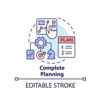 vollständiges Planungskonzept-Symbol. vollständiges Geschäftsbild. strategietyp abstrakte idee dünne linie illustration. isolierte Umrisszeichnung. editierbarer Strich. vektor