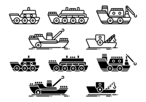 Tugboat Vektor Icons