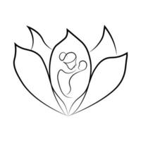 Mutter und Kind zeichnen. Grafik. Logo für medizinische Einrichtungen. vektor
