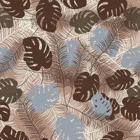 tropisches nahtloses muster mit exotischen palmblättern. tropische Monstera. hawaiianischer Stil. Vektor-Illustration. vektor
