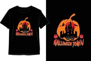 Halloween-Stadt Halloween-T-Shirt-Designvektor vektor