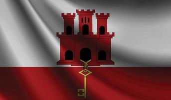 Gibraltar-Flagge weht. hintergrund für patriotisches und nationales design vektor