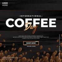 modern och premie internationell kaffe dag hälsning design vektor