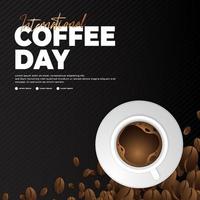 modern och premie internationell kaffe dag hälsning design vektor