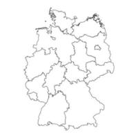 Tyskland Karta med regioner. vektor illustration.